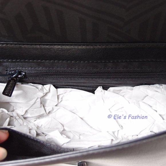 NWT Rebecca Minkoff Chevron Quilted Leather Crossbody Shoulder Bag BLACK BLACK - Picture 15 of 15